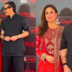 Kareena Kapoor channels Mughal-era royalty in a stunning red suit, but Saif Ali Khan’s all-black look steals attention too