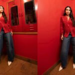 Karisma Kapoor makes a case for red satin shirts and baggy jeans, and we're taking notes