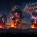 Scientists compared lightning from 16 major eruptions between 2010 and 2024 and found it usually peaked 0.5 to 2 hours after the first flash, averaging 1.1 hours, while wider ash plumes kept it going longer |